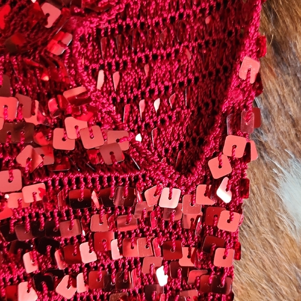 Jessica Red Sequin Tank Top - Picture 5 of 8